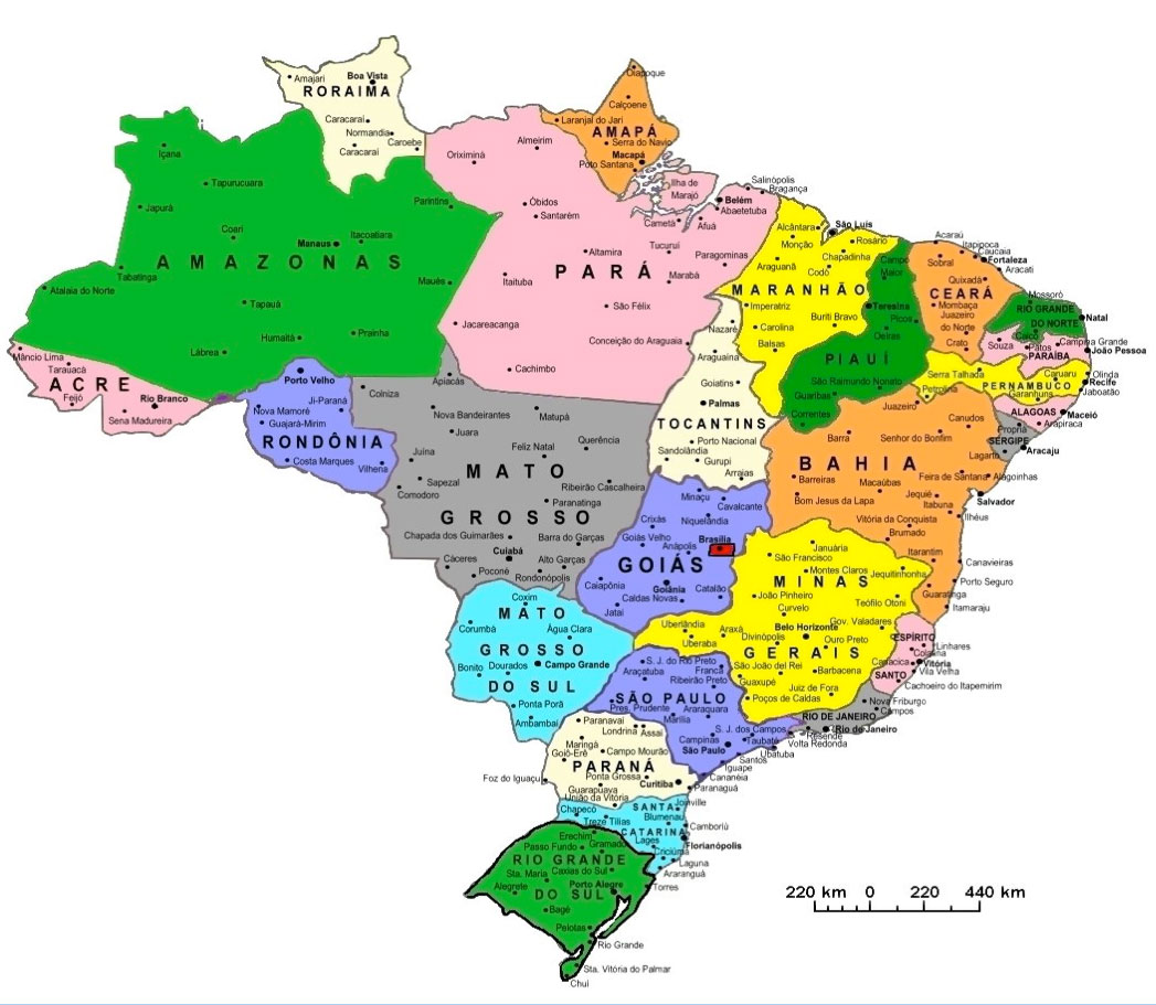 Carte du Brésil - Cafés Richard